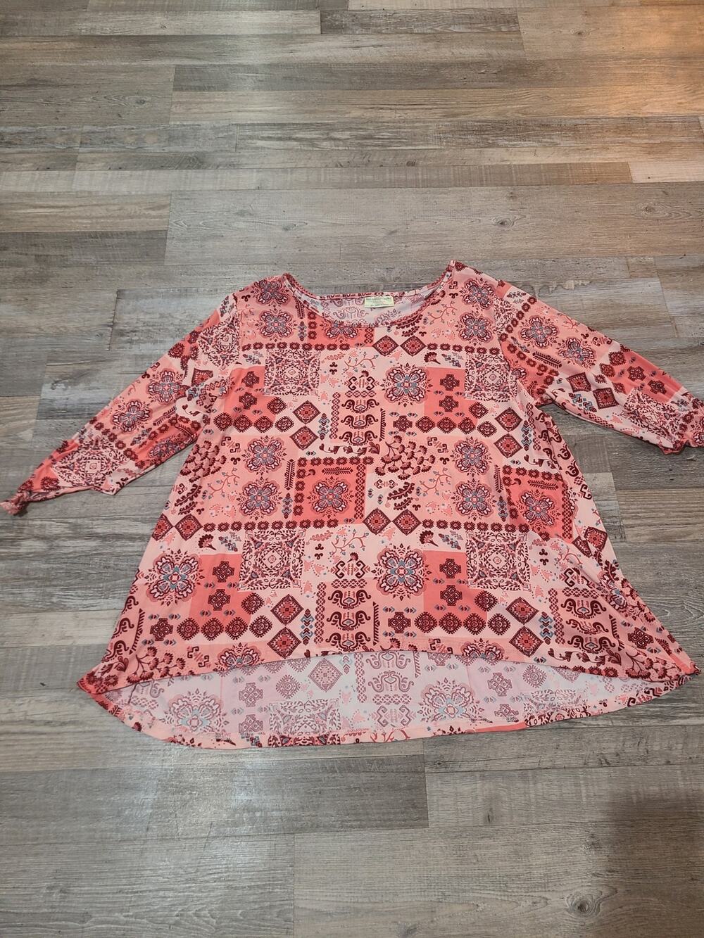 Bobbie brooks plus size 2x womens printed blouse
